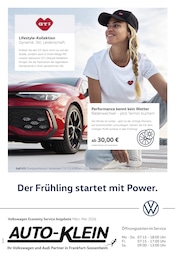 Volkswagen Prospekt für Eschborn mit 1 Seite Volkswagen Prospekt für Eschborn: "Der Frühling startet mit Power", 1 Seite, 01.03.2026 - 31.05.2026