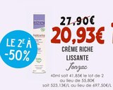 Crème riche lissante - JONZAC en promo chez Naturalia Crème riche lissante - JONZAC dans le catalogue Naturalia