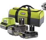 Duo perceuse-visseuse à percussion + meuleuse RCK182-242S - RYOBI - LaMaison.fr à Saint-Nazaire Duo perceuse-visseuse à percussion + meuleuse RCK182-242S - RYOBI en promo chez LaMaison.fr Saint-Nazaire à 179,99 €