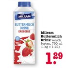 Buttermilch Drink Erdbeere Angebote von Milram bei E center Wiesbaden für 1,29 €