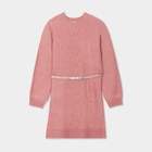 Robe pull courte avec ceinture tressée vieux rose fille en promo chez La Halle Boulogne-Billancourt à 19,99 €
