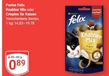 Aktuelle Felix Katzenfutter Angebote bei GLOBUS in Offenbach (Main) Aktuelles Knabber Mix oder Crispies für Katzen Angebot bei GLOBUS in Offenbach (Main) ab 0,89 €
