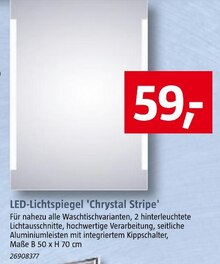 BAUHAUS Dillingen - LED-Lichtspiegel 'Chrystal Stripe' LED-Lichtspiegel 'Chrystal Stripe' Angebot bei BAUHAUS Dillingen im Prospekt "Handzettel KW 01"