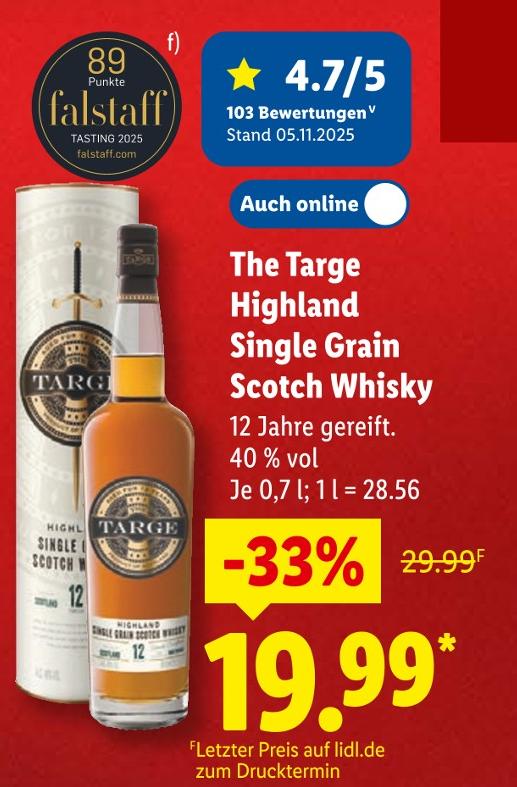 The Targe Highland Single Grain Scotch Whisky