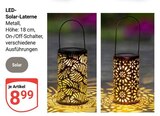 LED-Solar-Laterne im Angebot bei GLOBUS in Saarlouis LED-Solar-Laterne Angebote von Solar bei GLOBUS Saarlouis für 8,99 €