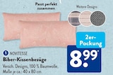 Biber-Kissenbezüge von NOVITESSE im aktuellen ALDI SÜD Prospekt für 8,99 €