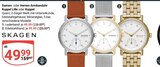 Damen- oder Herren-Armbanduhr Kuppel Lille Lederband Angebote von Skagen bei GLOBUS Homburg für 49,99 €
