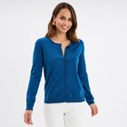 Gilet manches longues boutonné col rond bleu foncé femme - LH en promo chez La Halle Gilet manches longues boutonné col rond bleu foncé femme - LH dans le catalogue La Halle