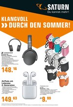 Saturn Prospekt für Berlin mit 3 Seiten Saturn Prospekt für Berlin: "KLANGVOLL >> DURCH DEN SOMMER!", 3 Seiten, 03.08.2020 - 08.08.2020