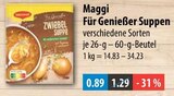 Für Genießer Suppen im V-Markt Prospekt Für Genießer Suppen von Maggi im aktuellen V-Markt Prospekt für 0,89 €