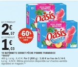 10 bâtonnets sorbet pêche pomme framboise - OASIS dans le catalogue E.Leclerc