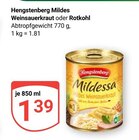 Mildes Weinsauerkraut im Angebot bei GLOBUS in Erlangen Mildes Weinsauerkraut Angebote von Hengstenberg bei GLOBUS Erlangen für 1,39 €