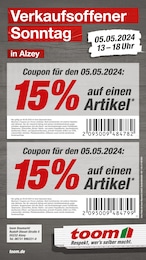 Aktueller toom Baumarkt Baumärkte Prospekt für Geisenheim: Verkaufsoffener Sonntag mit 1} Seite, 05.05.2024 - 05.05.2024