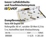 Dampfbremsfolie Vario KM Duplex UV von Isover für 261,00 € bei Holz Possling im Angebot Dampfbremsfolie Vario KM Duplex UV von Isover im aktuellen Holz Possling Prospekt
