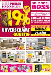 SB Möbel Boss Möbel & Einrichtung Prospekt der aktuellen Woche mit 4 Seiten, gültig von 28.03.2026 bis 07.04.2026, in Nordhausen und Umgebung Aktueller SB Möbel Boss Möbel & Einrichtung Prospekt in Nordhausen und Umgebung, "DIESE PREISE SCHOCKEN JEDEN!" mit 4 Seiten, 28.03.2026 - 07.04.2026