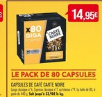 CAPSULES DE CAFÉ - CARTE NOIRE dans le catalogue Supermarchés Match