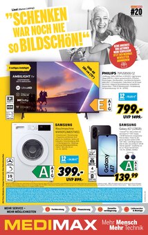 Waschmaschine im MEDIMAX Prospekt "SCHENKEN WAR NOCH NIE SO BILDSCHÖN" mit 11 Seiten (Duisburg)