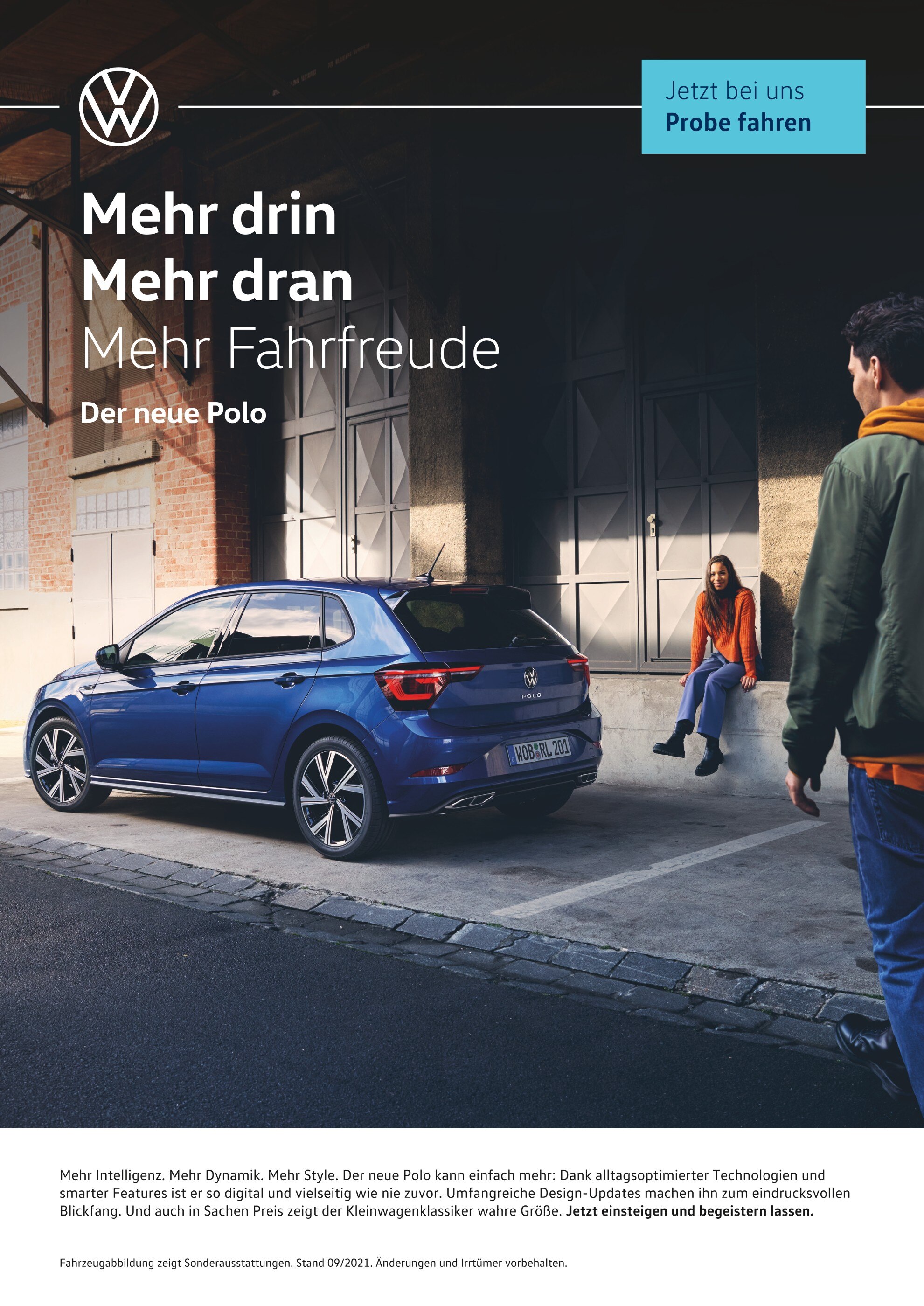 Volkswagen Prospekt für Düsseldorf mit 2 Seiten Volkswagen Prospekt für Düsseldorf: "Der neue Polo", 2 Seiten, 18.09.2021 - 15.10.2021