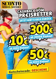 Sconto SB Prospekt für Lutherstadt Eisleben: "CASHBACK VOM PREISRETTER", 1 Seite, 08.11.2024 - 10.11.2024