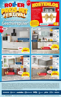 Küchenmöbel im ROLLER Prospekt "PREIS-HIT FESTIVAL" mit 24 Seiten (Mönchengladbach)