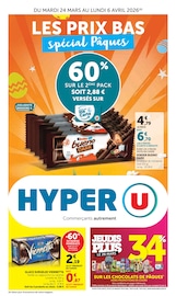 Prospectus Supermarchés Hyper U en cours à Châtelneuf et alentours, "LES PRIX BAS spécial Pâques", 52 pages, 24/03/2026 - 06/04/2026 Catalogue Supermarchés Hyper U en cours à Châtelneuf et alentours, "LES PRIX BAS spécial Pâques", 52 pages, 24/03/2026 - 06/04/2026