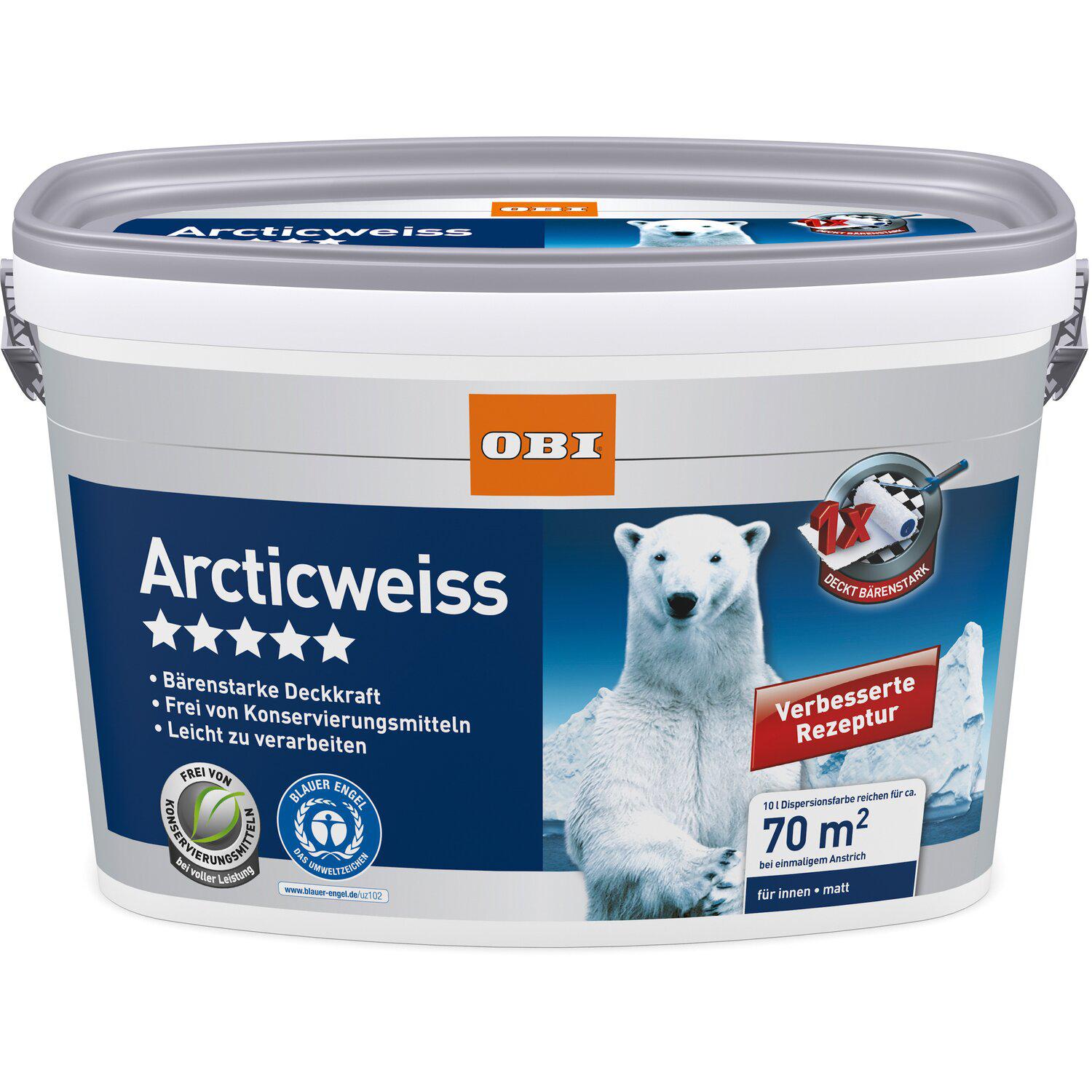 OBI Templin - Wandfarbe Arcticweiß matt 10 l Wandfarbe Arcticweiß matt 10 l Angebot bei OBI Templin im Prospekt INNENAUSBAU