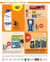 Prix et réduction Pampers dans le prospectus E.Leclerc en cours Offre Pampers dans le catalogue E.Leclerc du moment à la page 22