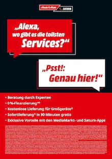 MediaMarkt Saturn Prospekt "Alexa, wo gibt es die tollsten Services?“ mit 1 Seite