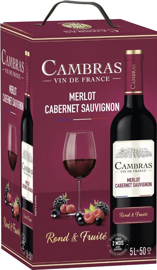 Vin de France Merlot Cabernet Sauvignon rouge 12.5% vol.
