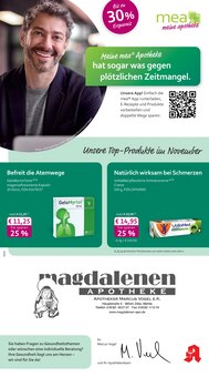 Aktueller mea - meine apotheke Prospekt "Unsere November-Angebote" Seite 1 von 4 Seiten