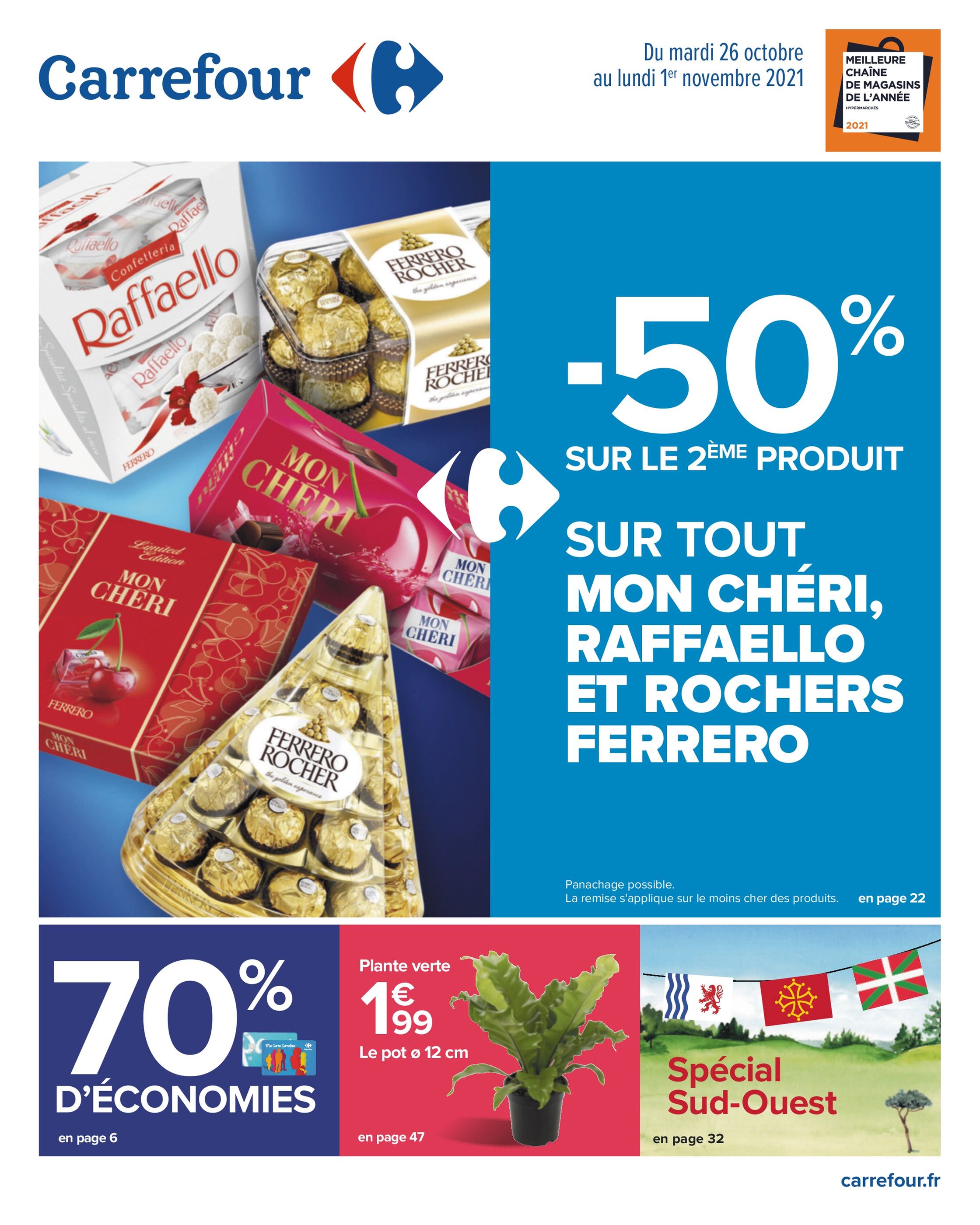 Catalogue Carrefour à Lille, avec 56 pages Prospectus Carrefour à Lille, "-50% sur le 2ème produit", 56 pages, 26/10/2021 - 01/11/2021