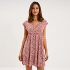 Robe patineuse manches courtes terracotta femme en promo chez La Halle Levallois-Perret à 15,99 €