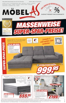 Möbel AS Prospekt MASSENWEISE SUPER-SPAR-PREISE! mit  Seiten in Weselberg und Umgebung