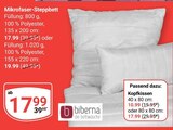 Mikrofaser-Steppbett im Angebot bei GLOBUS in Bruchsal Mikrofaser-Steppbett Angebote von biberna bei GLOBUS Bruchsal für 10,99 €