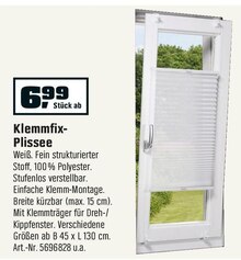 Klemmfix-Plissee bei OBI in Aachen Klemmfix-Plissee im Angebot bei OBI Aachen für 6,99 €