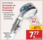 Duschkopf mit Stopptaste & Druckregler Angebote von EASYMAXX bei Netto Marken-Discount Wolfsburg für 7,77 €
