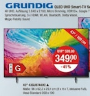 QLED UHD Smart-TV 43GUB7440Q von Grundig im aktuellen V-Markt Prospekt für 349,00 €