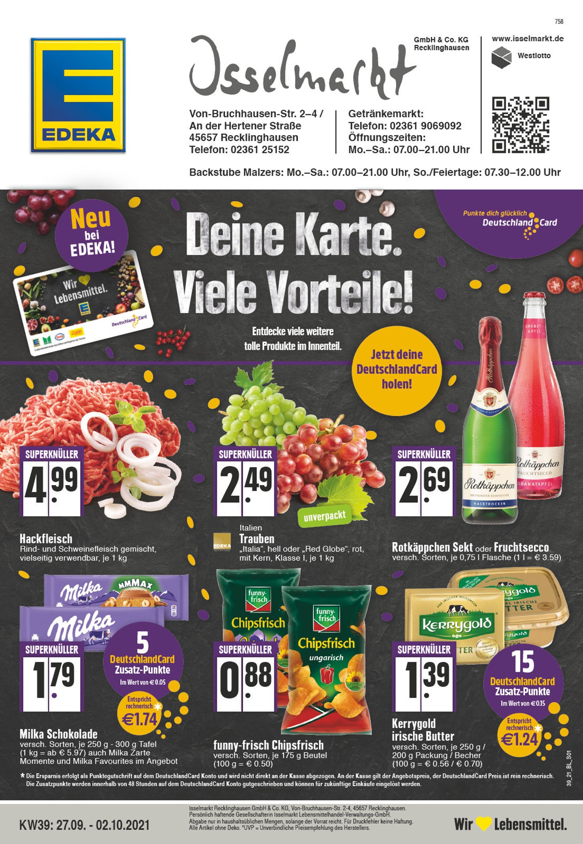 EDEKA Prospekt für Herten mit 32 Seiten EDEKA Prospekt für Herten: "Aktuelle Angebote", 32 Seiten, 27.09.2021 - 02.10.2021