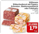 Hähnchenbrust mit Papaya, Schweine-, Rindersauerfleisch oder Tafelspitz in Aspik Angebote von Wiltmann bei Marktkauf Leipzig für 1,79 €