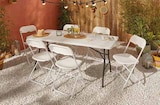 Table de jardin pliante en plastique coloris blanc l. 180 x l. 76 x h. 74 cm - OVIALA en promo chez Castorama Rennes à 27,90 €