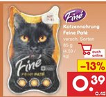 Katzennahrung Feine Paté Angebote von Finé bei Netto Marken-Discount Rheda-Wiedenbrück für 0,39 €