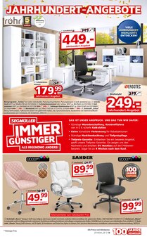 Bürostuhl im aktuellen Segmüller Prospekt (Wiesbaden) Bürostuhl im Segmüller Prospekt "100 Jahre Segmüller - Highlight Angebote" mit 56 Seiten (Wiesbaden)