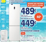 Réfrigérateur combiné - TCL - E.Leclerc à Vendôme Réfrigérateur combiné - TCL en promo chez E.Leclerc Vendôme à 449,00 €
