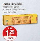 Butterkeks im V-Markt Prospekt Butterkeks von Leibniz im aktuellen V-Markt Prospekt für 1,29 €