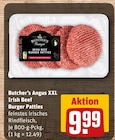 Angus XXL Irish Beef Burger Patties im Angebot bei REWE in Erlangen Angus XXL Irish Beef Burger Patties Angebote von Butcher's Burger bei REWE Erlangen für 9,99 €