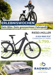 Aktueller Radwelt Coesfeld Prospekt mit Fahrrad, "ERLEBNISWOCHEN. DEIN BIKE. DEIN GRENZENLOSER FAHRSPASS!", Seite 1