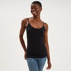 Débardeur coton bretelles réglables noir femme - La Halle Débardeur coton bretelles réglables noir femme à 3,99 € dans le catalogue La Halle