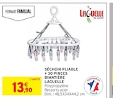 Séchoir pliable + 30 pinces bimatière - Laguelle - Intermarché à Montpellier Séchoir pliable + 30 pinces bimatière - Laguelle en promo chez Intermarché Montpellier à 13,90 €