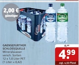 Mineralwasser Angebote von GAENSEFURTHER SCHLOSSQUELLE bei Getränke Quelle WVG Magdeburg für 4,99 €