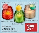 Citronella-Kerze im ALDI Nord Prospekt Citronella-Kerze von HOME CREATION im aktuellen ALDI Nord Prospekt fĂŒr 3,99 âŹ